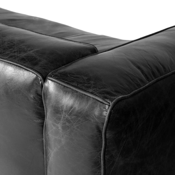 BAUHAUS VINTAGE BLACK LEATHER SOFA