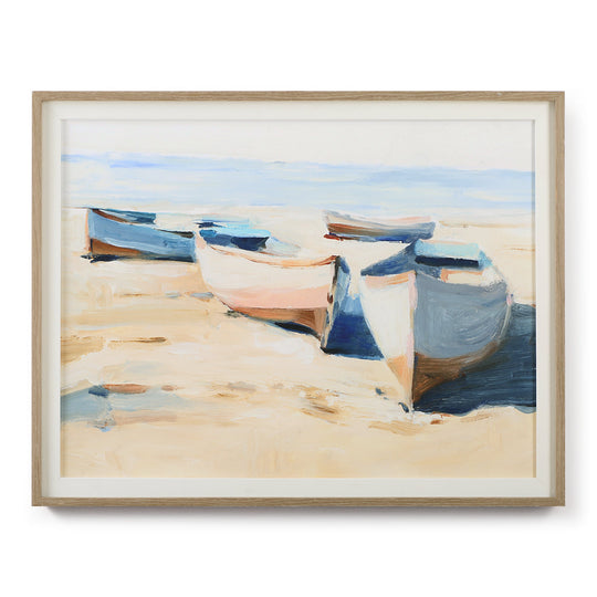 "BEACHED BOATS" FRAMED PRINT