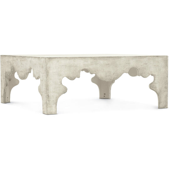 BELGIAN WHITE LINEN TEXTURED COFFEE TABLE