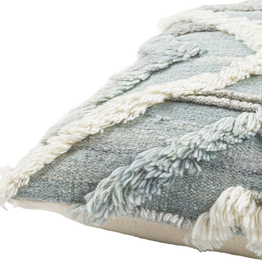 BELU FRINGE PILLOW: GLACIER BLUE