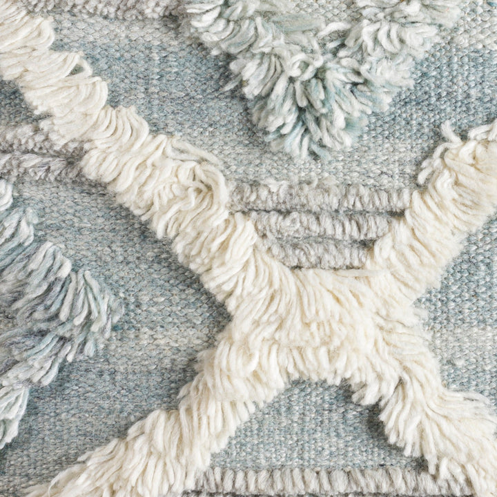 BELU FRINGE PILLOW: GLACIER BLUE