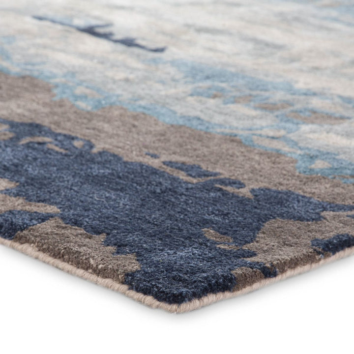 BENA WOOL + VISCOSE RUG: BLUE, STONE