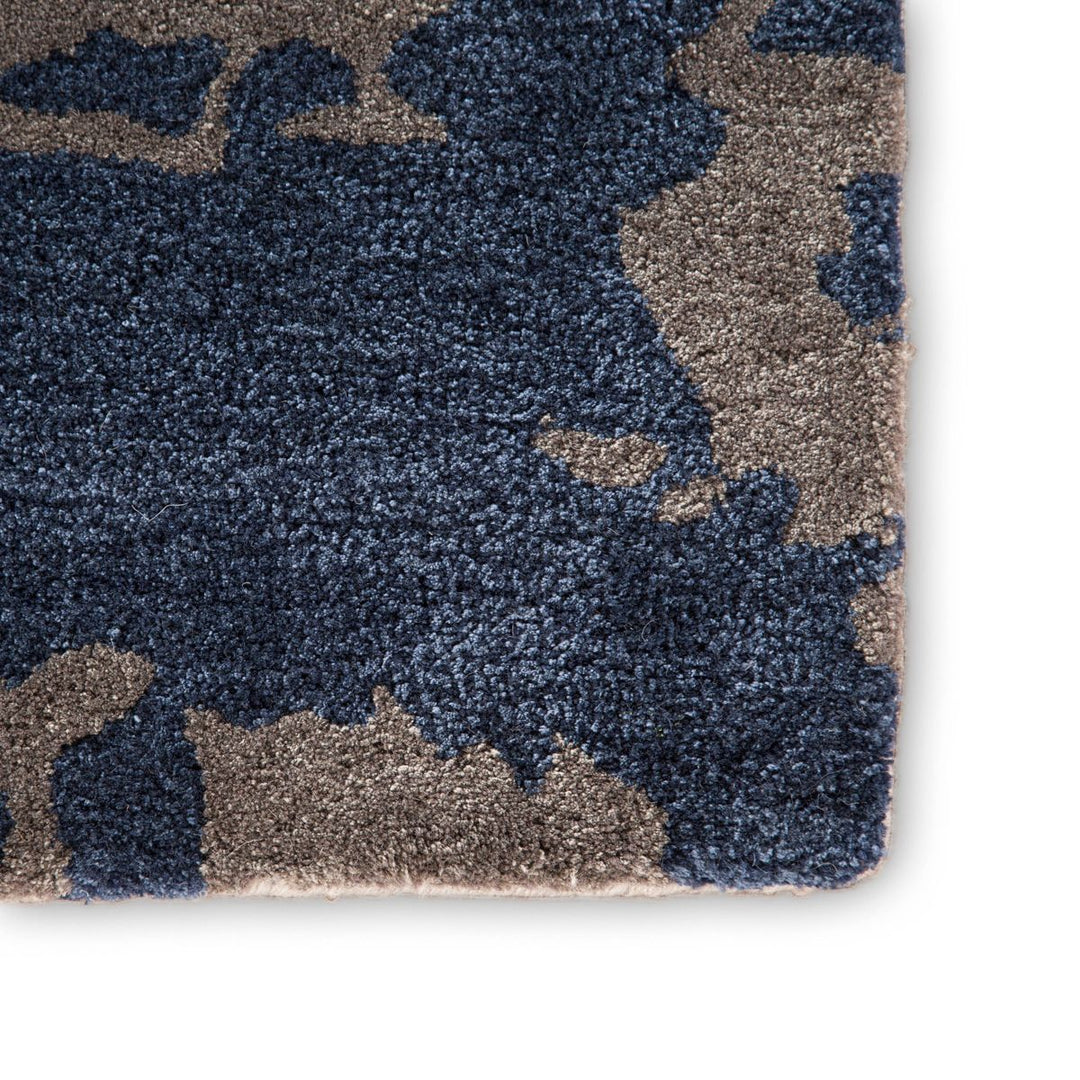 BENA WOOL + VISCOSE RUG: BLUE, STONE