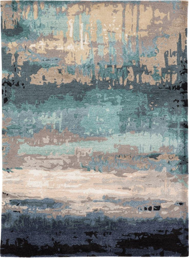 BENA WOOL + VISCOSE RUG: NAVY, TEAL