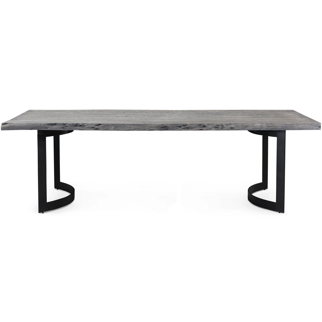 BENT IRON WEATHERED GREY LIVE - EDGE DINING TABLE