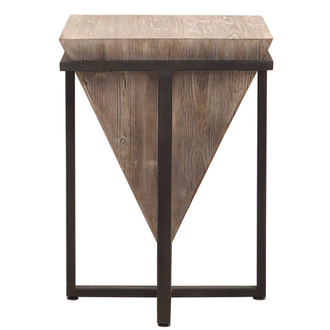 BERTRAND AGED WOOD END TABLE