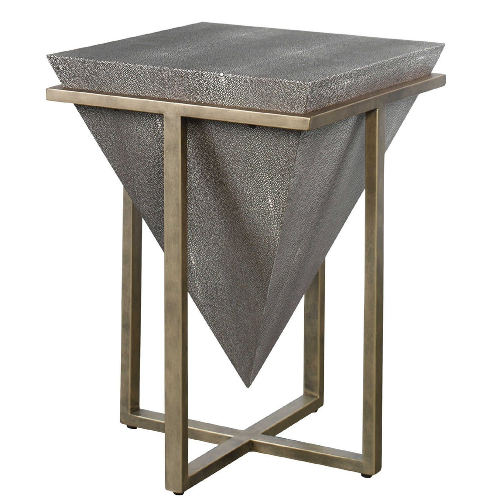 BERTRAND FAUX SHAGREEN END TABLE