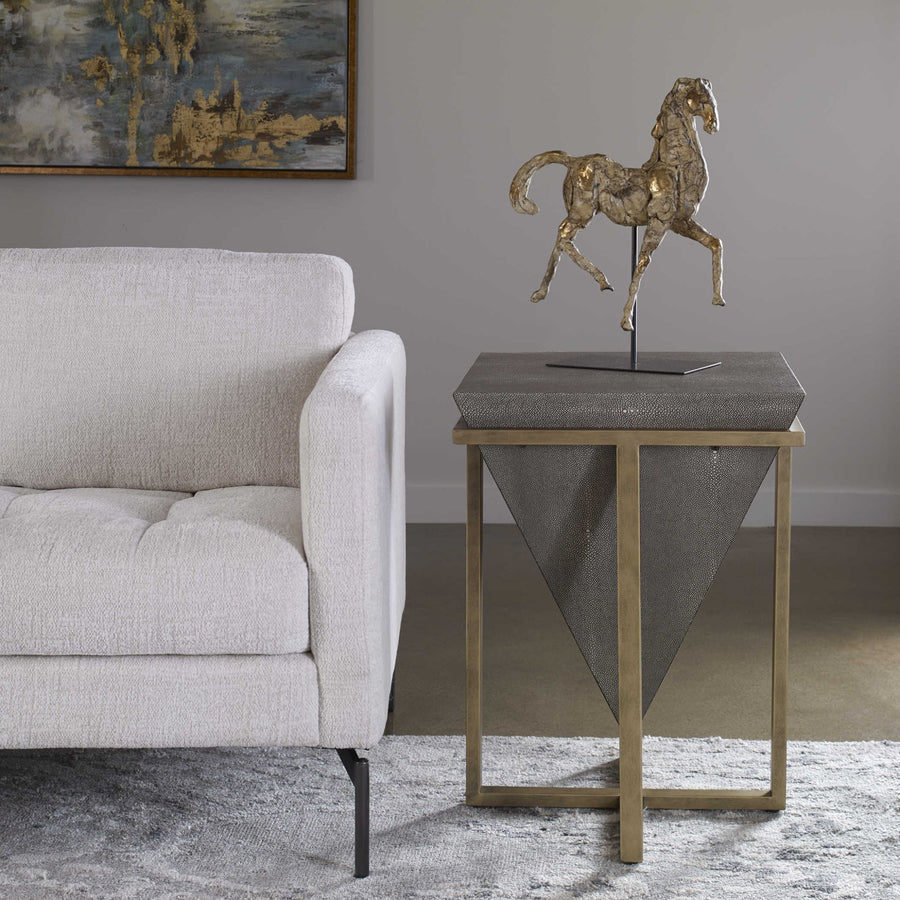 BERTRAND FAUX SHAGREEN END TABLE