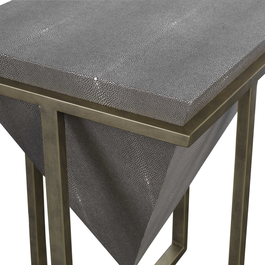 BERTRAND FAUX SHAGREEN END TABLE