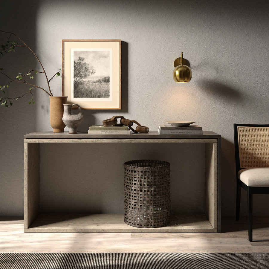 BINA OAK + CONCRETE CONSOLE TABLE