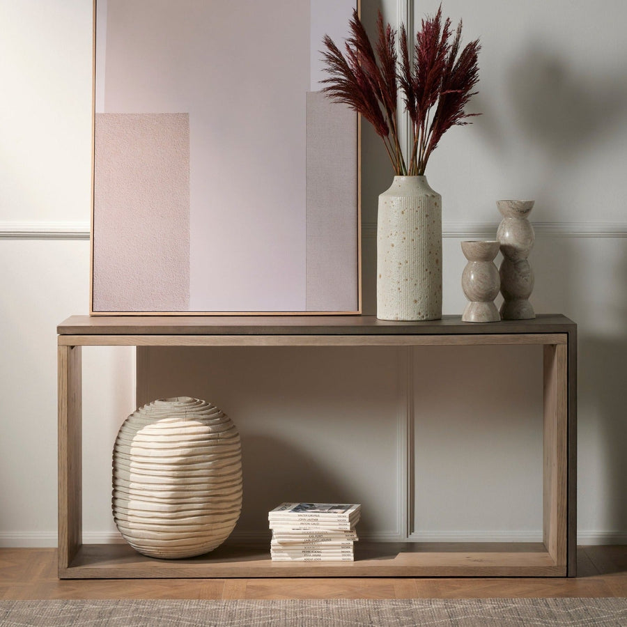 BINA OAK + CONCRETE CONSOLE TABLE