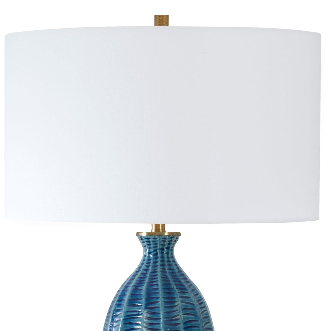 BIXBY BLUE CERAMIC TABLE LAMP