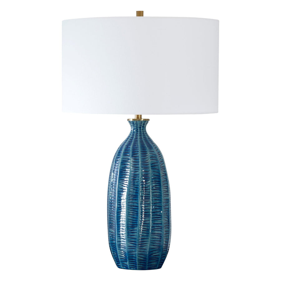 BIXBY BLUE CERAMIC TABLE LAMP