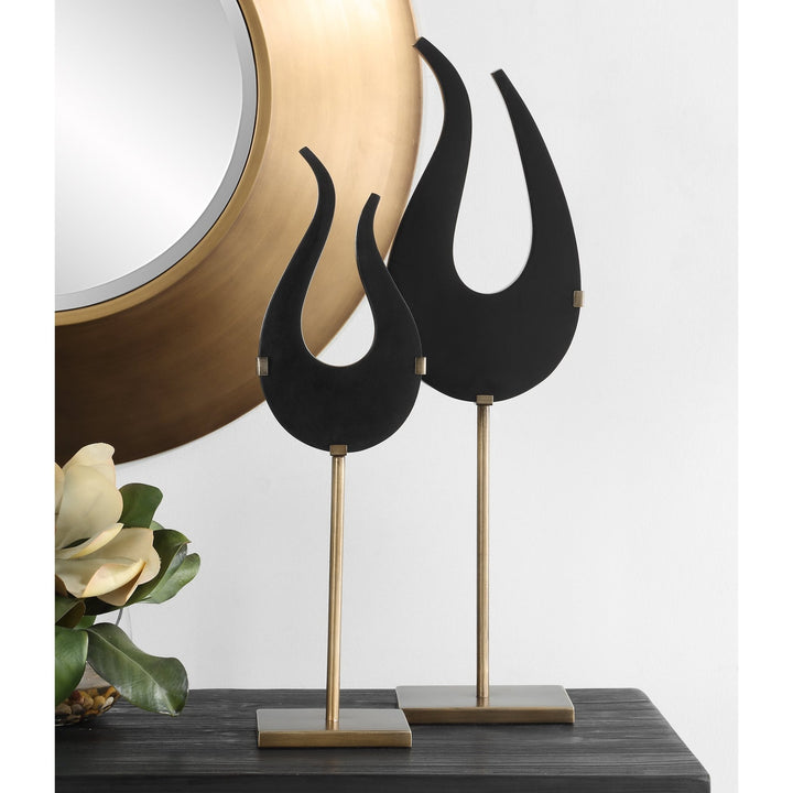 BLACK FLAME SCULPTURES | SET OF 2