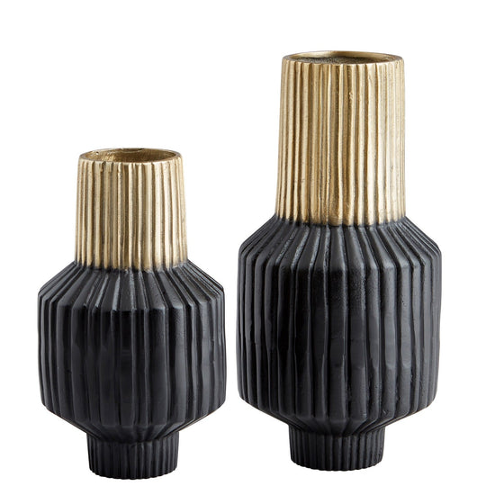 BLACK & GOLD ALLUMAGE VASES