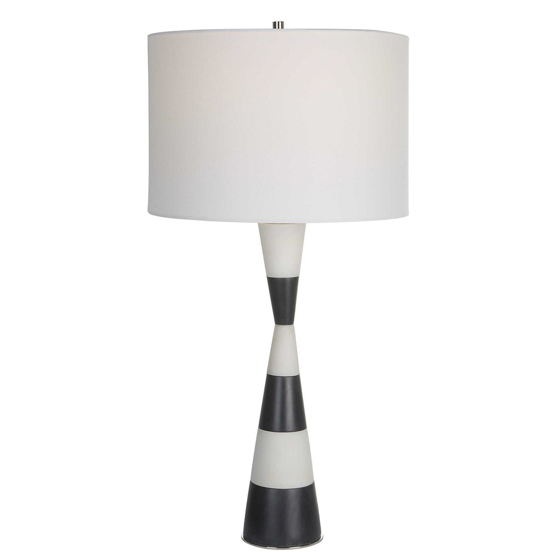 BLACK & WHITE BANDEAU TABLE LAMP