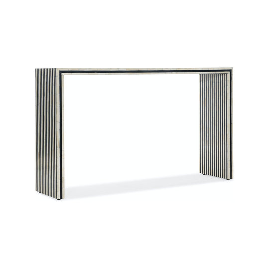 BLACK+WHITE BONE INLAY STRIPE MOSAIC CONSOLE