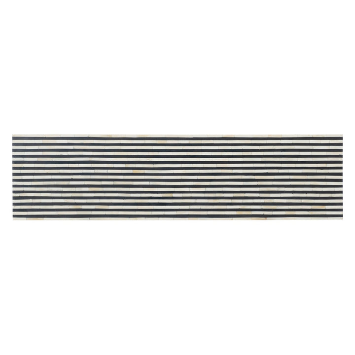 BLACK+WHITE BONE INLAY STRIPE MOSAIC CONSOLE