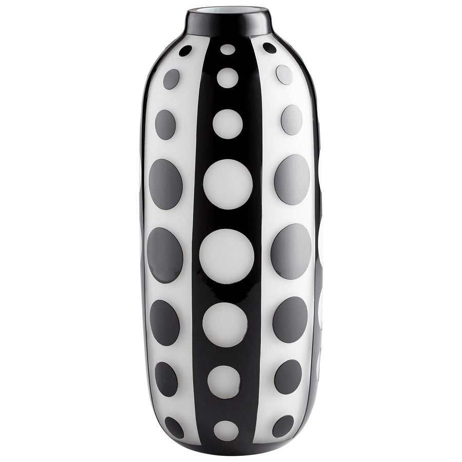 BLACK & WHITE DOT GLASS VASES