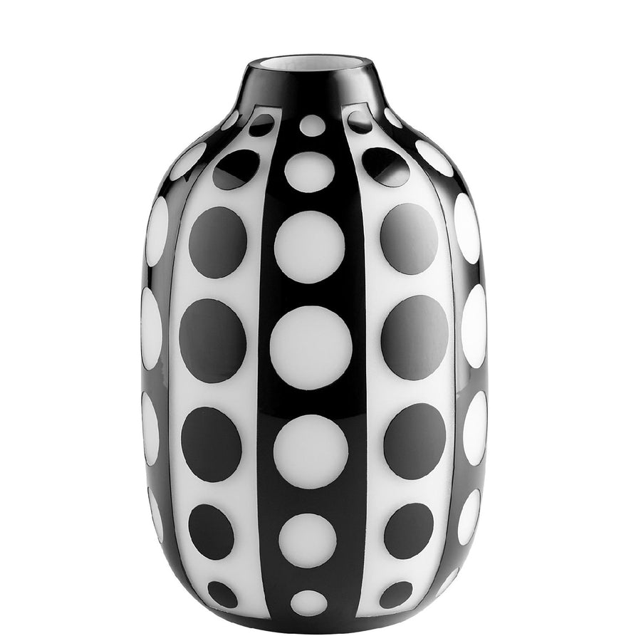 BLACK & WHITE DOT GLASS VASES