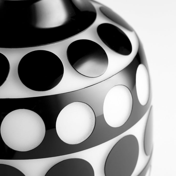 BLACK & WHITE DOT GLASS VASES