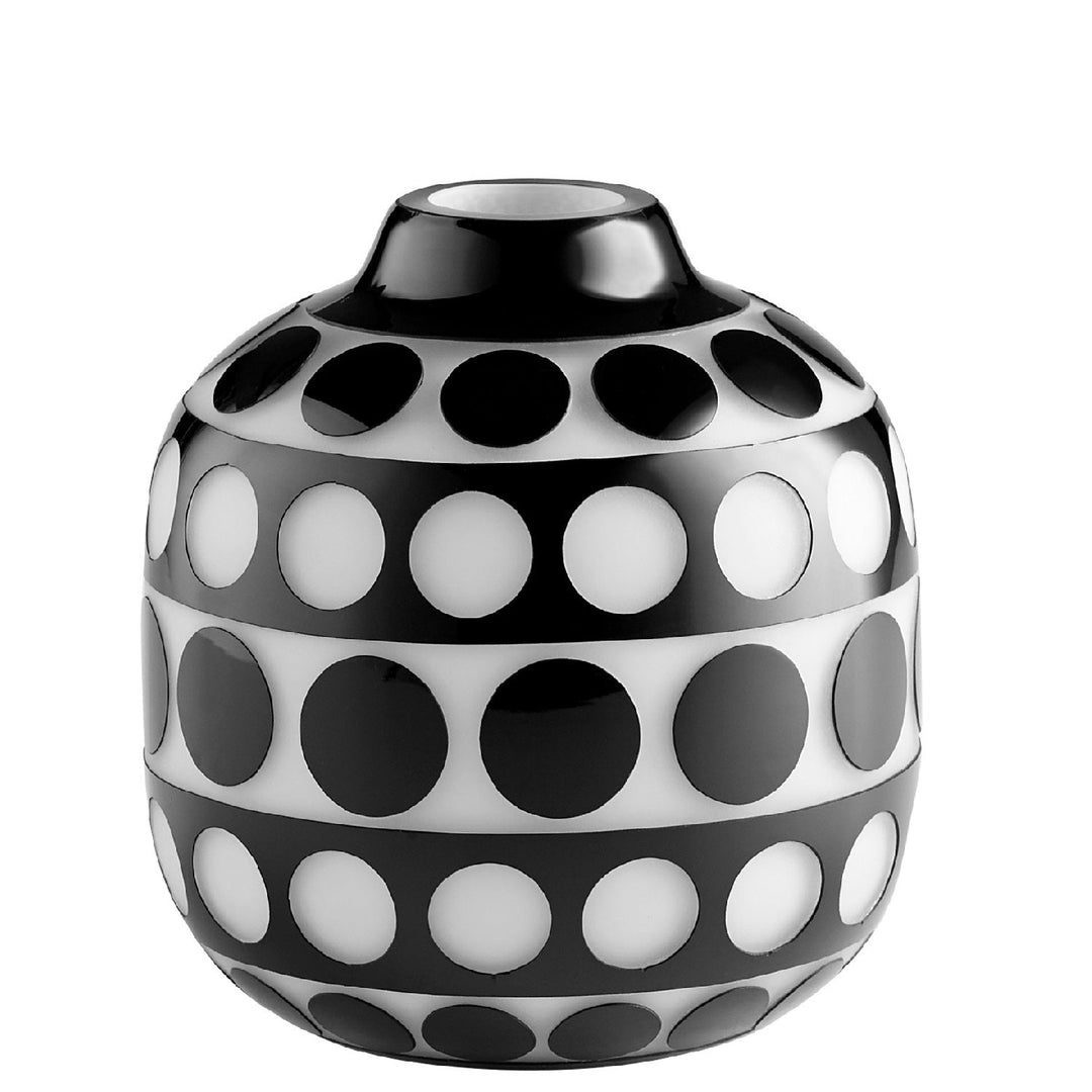 BLACK & WHITE DOT GLASS VASES