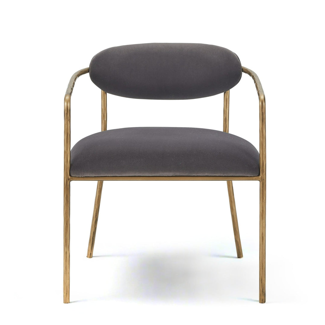 BLAIR GREY VELVET & BRASS DINING CHAIR