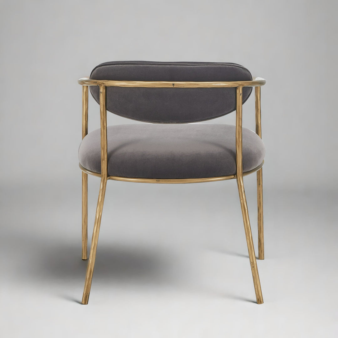 BLAIR GREY VELVET & BRASS DINING CHAIR