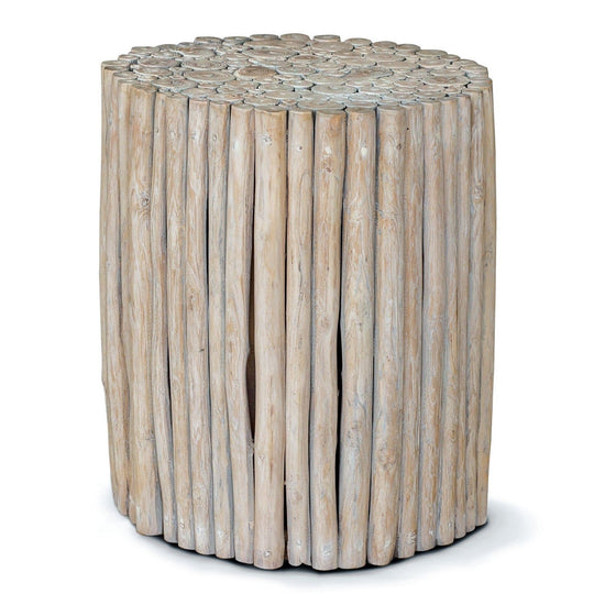 BLEACHED TEAK WOOD STICKS END TABLE