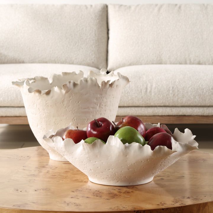 BLOSSOM TALL OFF - WHITE CERAMIC BOWL