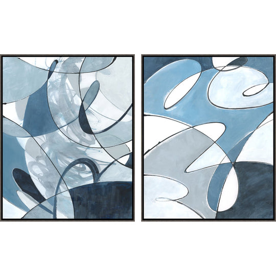 "BLUE MEDLEY" CANVAS ART DIPTYCH