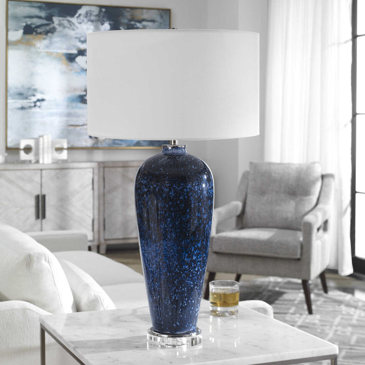 BLUE STARGAZER ART GLASS LAMP