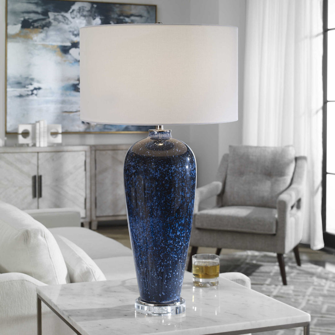 BLUE STARGAZER ART GLASS LAMP