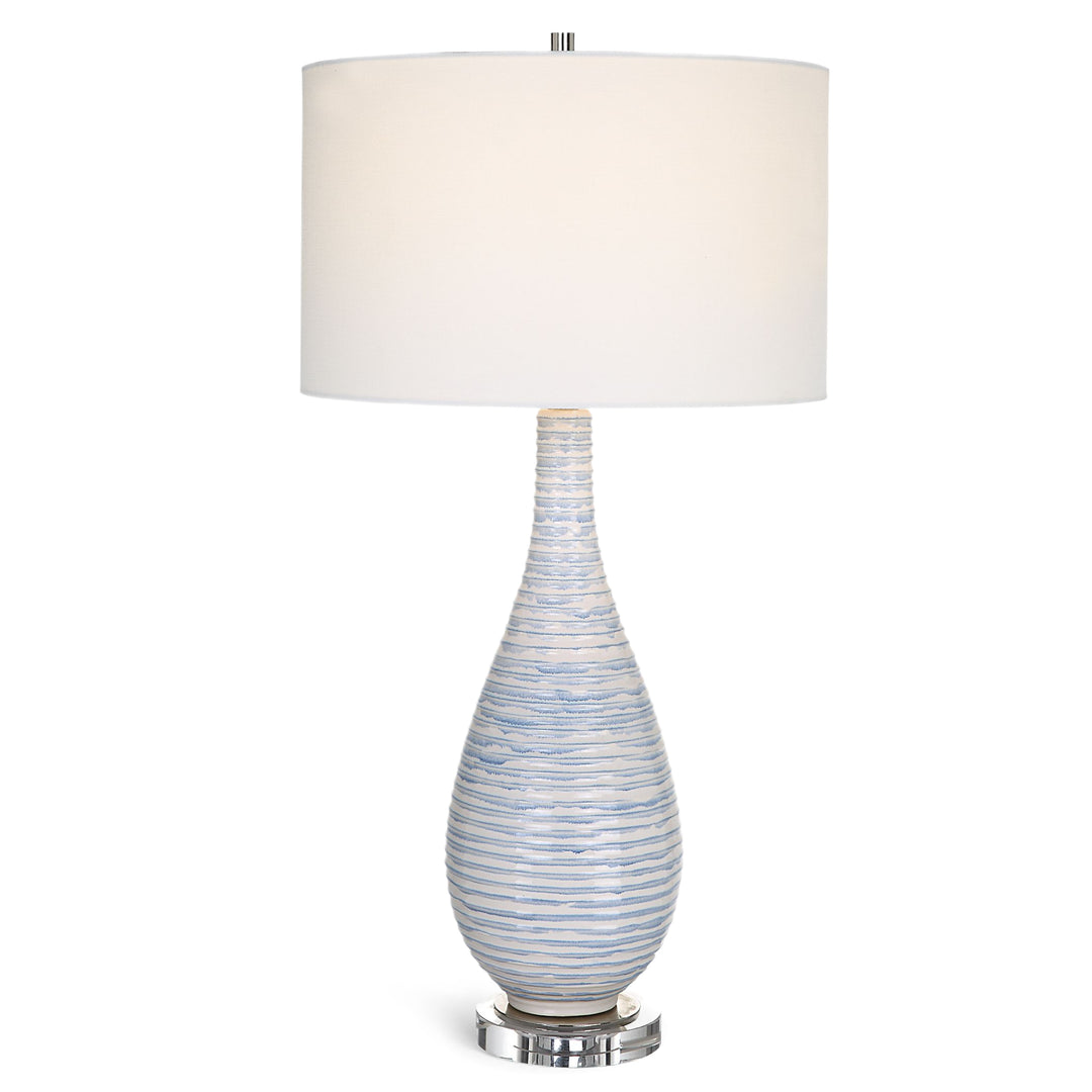 BLUE & WHITE DRIP GLAZE TABLE LAMP