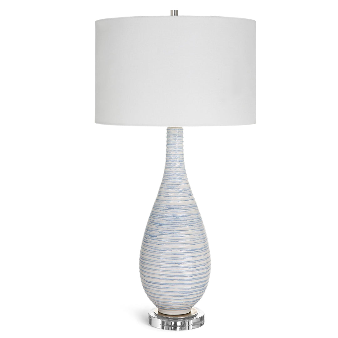 BLUE & WHITE DRIP GLAZE TABLE LAMP