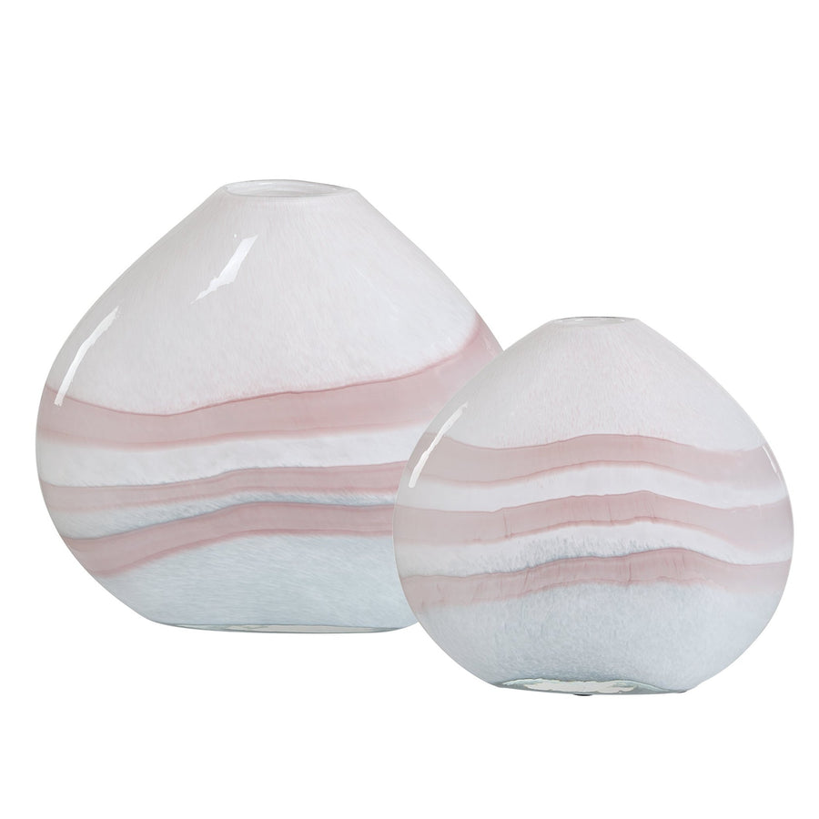 BLUSH SWIRL GLASS VASES | SET OF 2