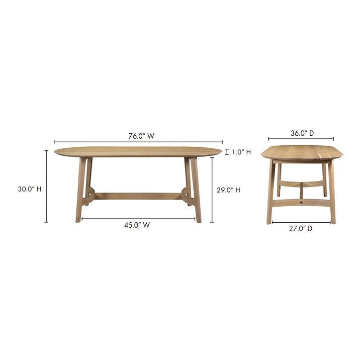 BODHI NATURAL OAK DINING TABLE