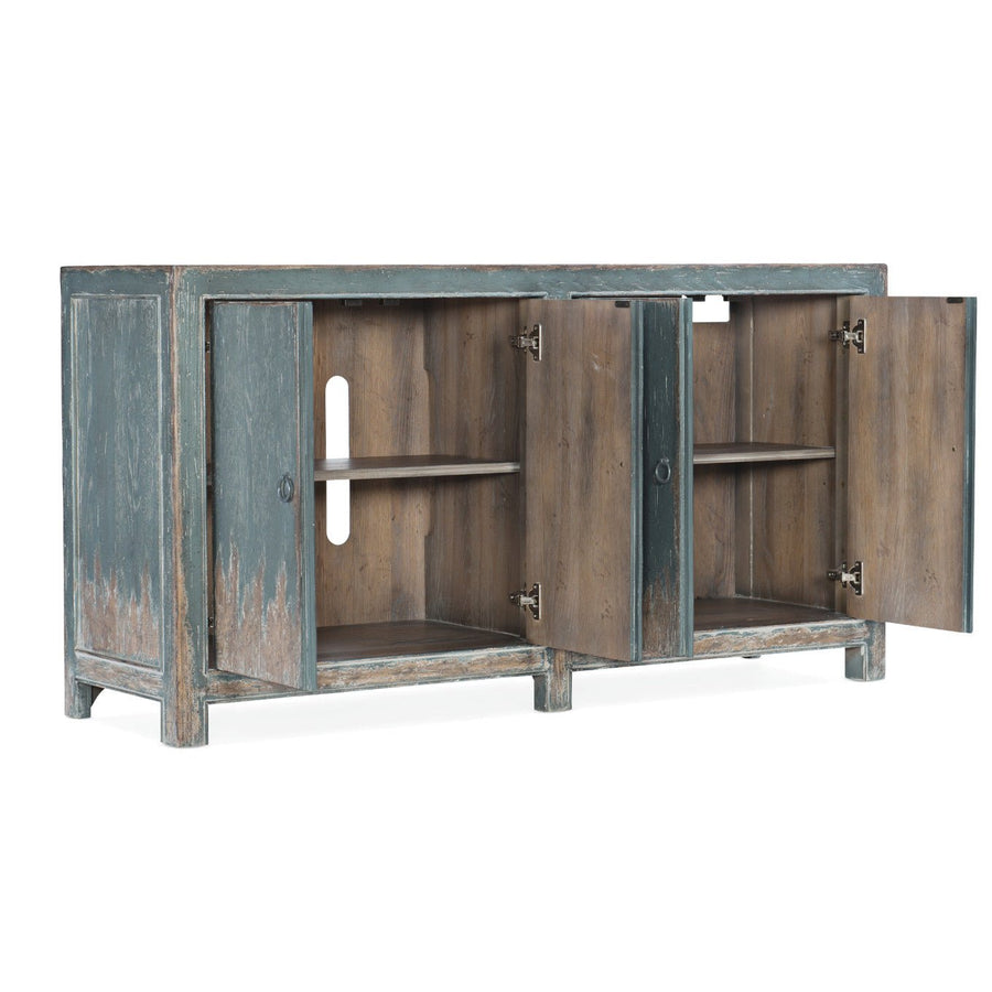 BOHEME RUSTIC FRENCH BLUE MEDIA CREDENZA