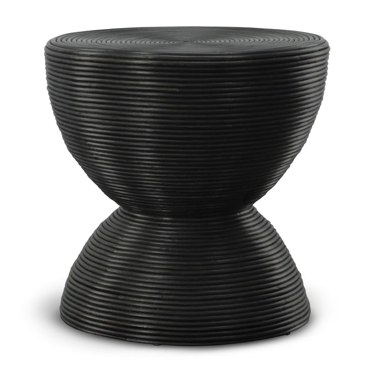 BONGO RATTAN SIDE TABLE: BLACK