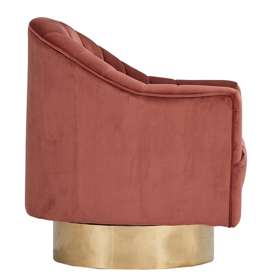 BOUGIE COPPER VELVET SWIVEL CHAIR