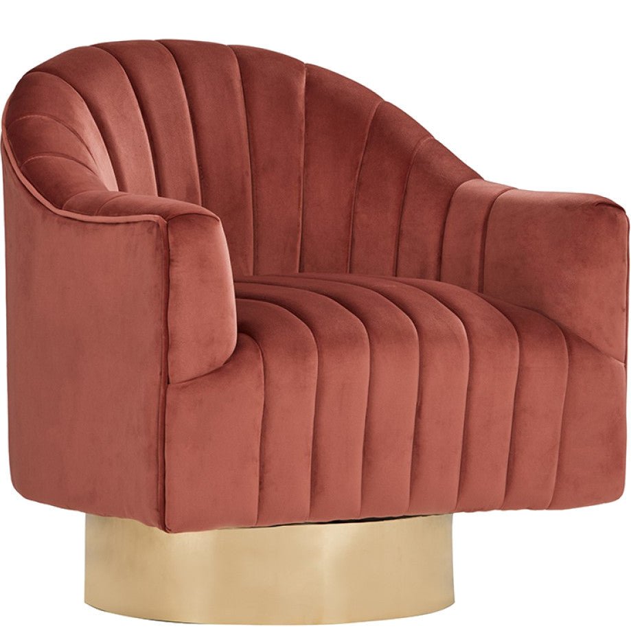 BOUGIE COPPER VELVET SWIVEL CHAIR