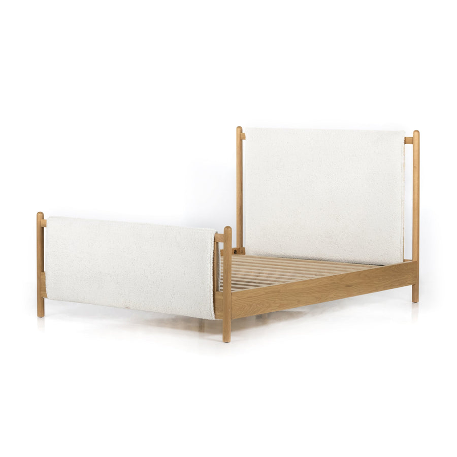 BOWEN BED: SHEARLING WRAPPED PANEL BED