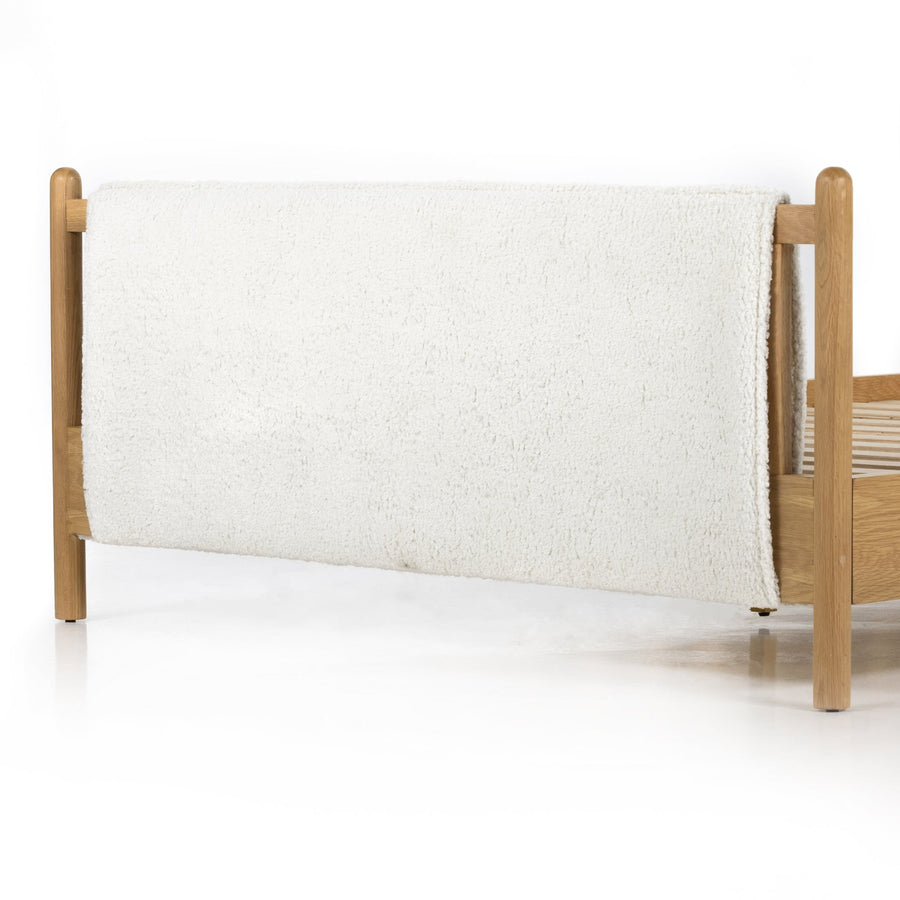 BOWEN BED: SHEARLING WRAPPED PANEL BED