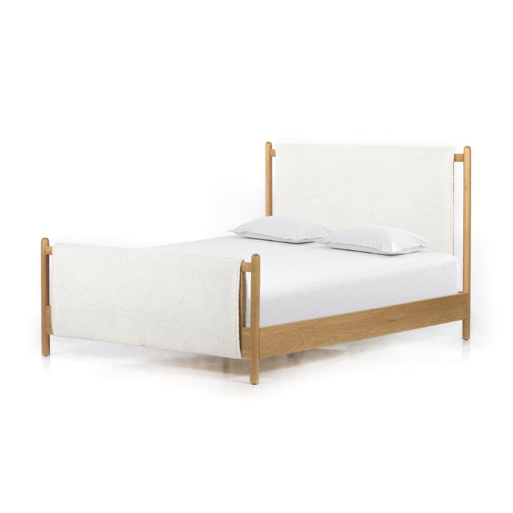 BOWEN BED: SHEARLING WRAPPED PANEL BED