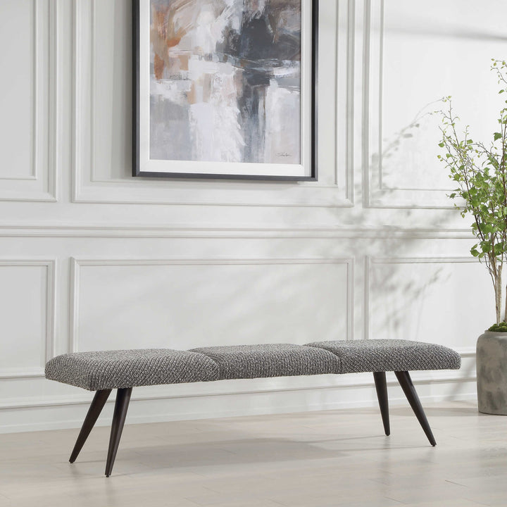 BOWTIE STRIATED BOUCLE BEDROOM BENCH