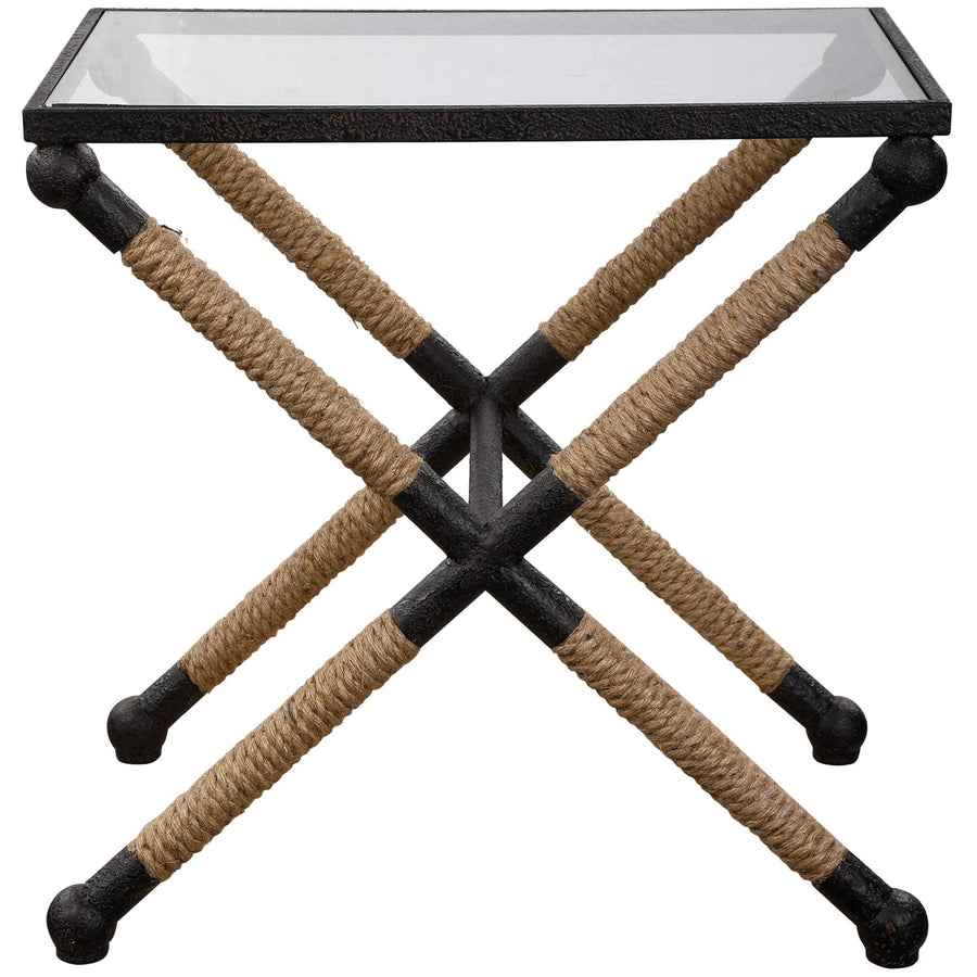 BRADDOCK IRON + JUTE ROPE END TABLE