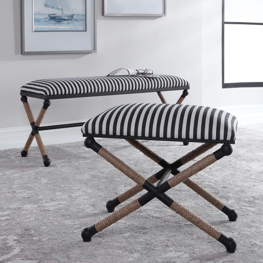 BRADDOCK NAVY STRIPED BENCH