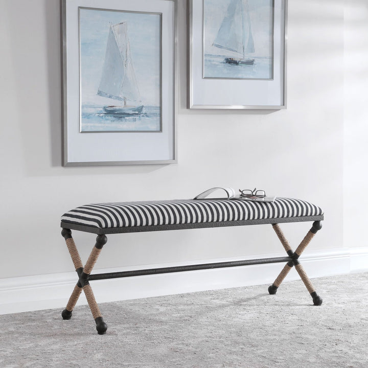 BRADDOCK NAVY STRIPED BENCH