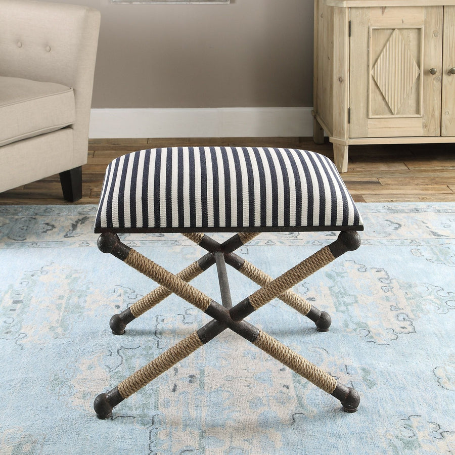 BRADDOCK NAVY STRIPED SMALL BENCH