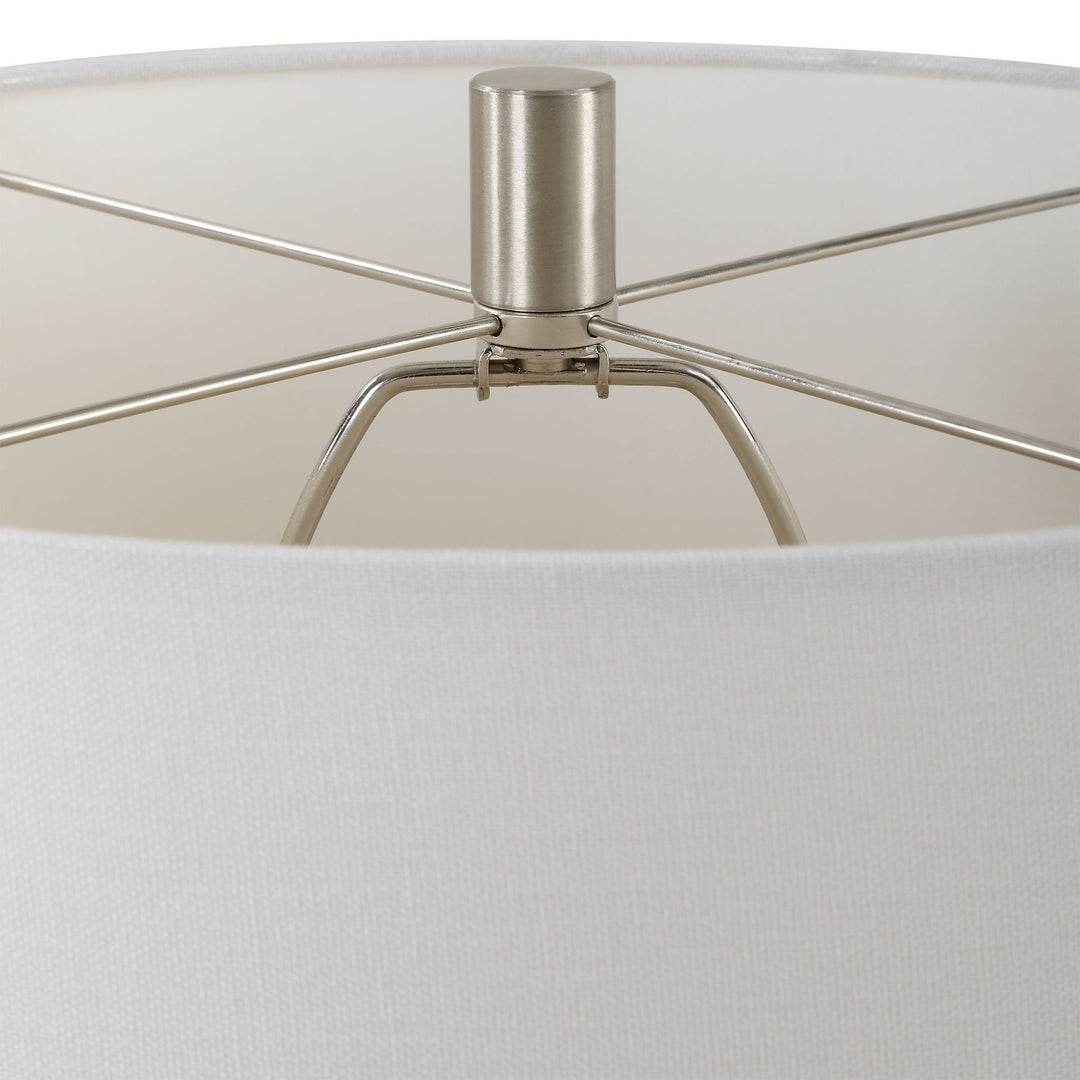 BRADY TEXTURED CERAMIC TABLE LAMP: GLOSS WHITE